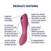 Satisfyer Curvy Trinity 3 - akkus léghullámos 2in1 vibrátor (piros)